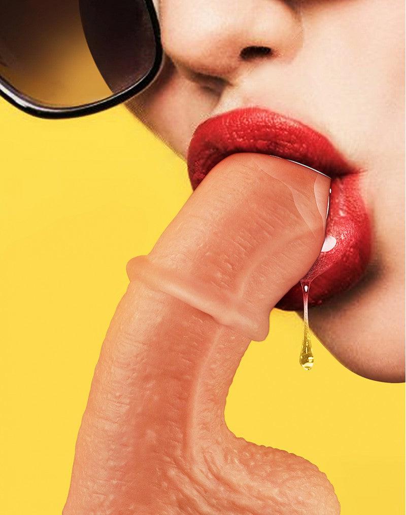 LoveToy - Sliding Skin Dildo - Lengte 18 cm - Lichte Huidskleur-Erotiekvoordeel.nl