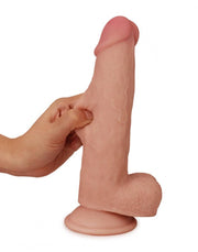 LoveToy - Sliding Skin Dildo - Lengte 20 cm - Lichte Huidskleur-Erotiekvoordeel.nl