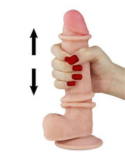 LoveToy - Sliding Skin Dildo - Lengte 20 cm - Lichte Huidskleur-Erotiekvoordeel.nl