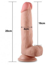 LoveToy - Sliding Skin Dildo - Lengte 20 cm - Lichte Huidskleur-Erotiekvoordeel.nl