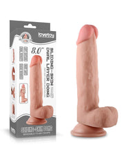 LoveToy - Sliding Skin Dildo - Lengte 20 cm - Lichte Huidskleur-Erotiekvoordeel.nl