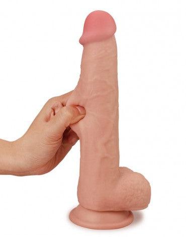 LoveToy - Sliding Skin Dildo - Lengte 24 cm - Lichte Huidskleur-Erotiekvoordeel.nl