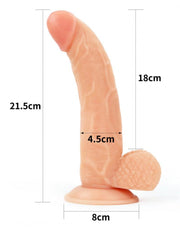 LoveToy - Easy Strap-on Set Met Dildo - 21,5 cm Met Balzak - Lichte Huidskleur-Erotiekvoordeel.nl