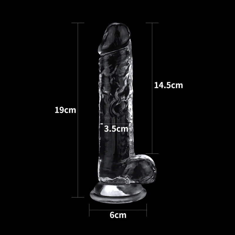 LoveToy - Flawless - Dildo - 19 x 3,5 cm - Transparant-Erotiekvoordeel.nl