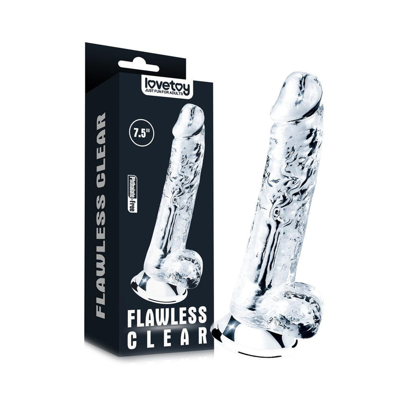 LoveToy - Flawless - Dildo - 19 x 3,5 cm - Transparant-Erotiekvoordeel.nl