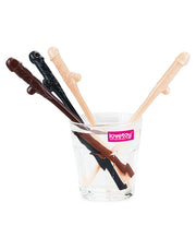 LoveToy - Herbruikbare Piemel Drinkrietjes - Lichte En Donkere Huidskleuren-Erotiekvoordeel.nl