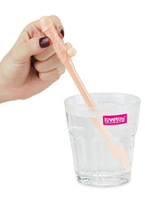 LoveToy - Herbruikbare Piemel Drinkrietjes - Lichte Huidskleur-Erotiekvoordeel.nl
