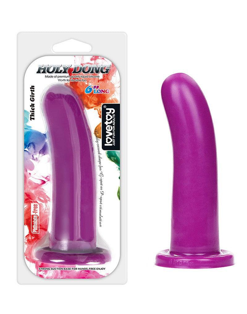 LoveToy - Holy Dong Jelly Dildo Van vloeibare Siliconen 15.5 cm - Paars-Erotiekvoordeel.nl