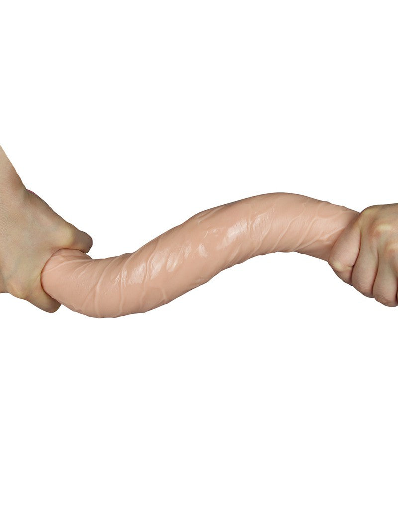 LoveToy - Kingsize Slim Ultra Dubbele Dildo 45 cm - Lichte Huidskleur-Erotiekvoordeel.nl