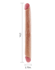 LoveToy - Kingsize Slim Ultra Dubbele Dildo 45 cm - Lichte Huidskleur-Erotiekvoordeel.nl