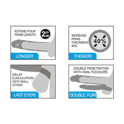 LoveToy - Pleasure X-tender Dubbele penis sleeve - Lichte Huidskleur-Erotiekvoordeel.nl