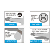 LoveToy - Pleasure X-tender Vibrerende Dubbele Penis Sleeve - 21 en 17 cm - Lichte Huidskleur-Erotiekvoordeel.nl