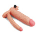 Lovetoy - Pleasure X-tender Vibrerende dubbele penis sleeve 21 En 17 cm - Lichte Huidskleur-Erotiekvoordeel.nl