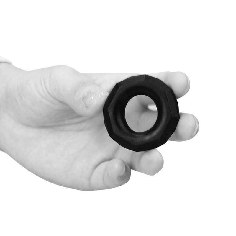 LoveToy - PowerPlus - Flexibele Cockring Gehoekt - Zwart-Erotiekvoordeel.nl