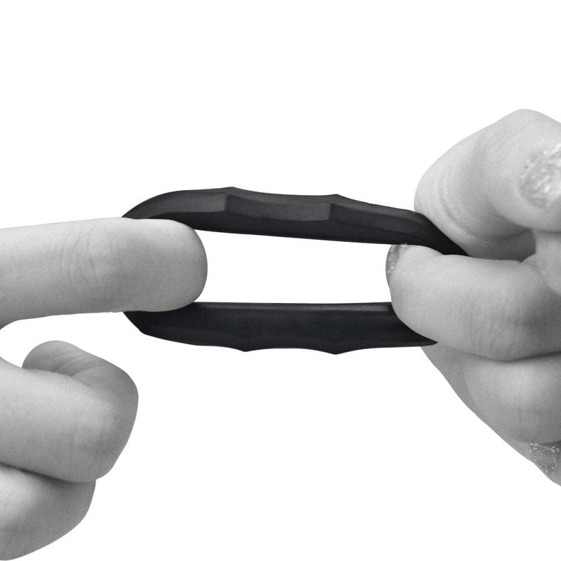 LoveToy - PowerPlus - Flexibele Cockring Gehoekt - Zwart-Erotiekvoordeel.nl