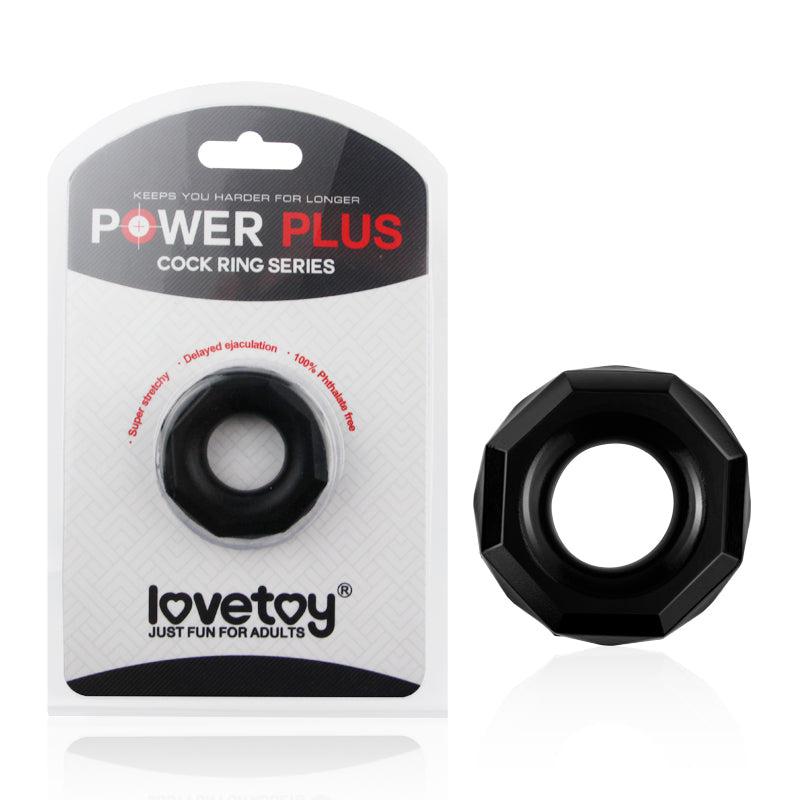 LoveToy - PowerPlus - Flexibele Cockring Gehoekt - Zwart-Erotiekvoordeel.nl