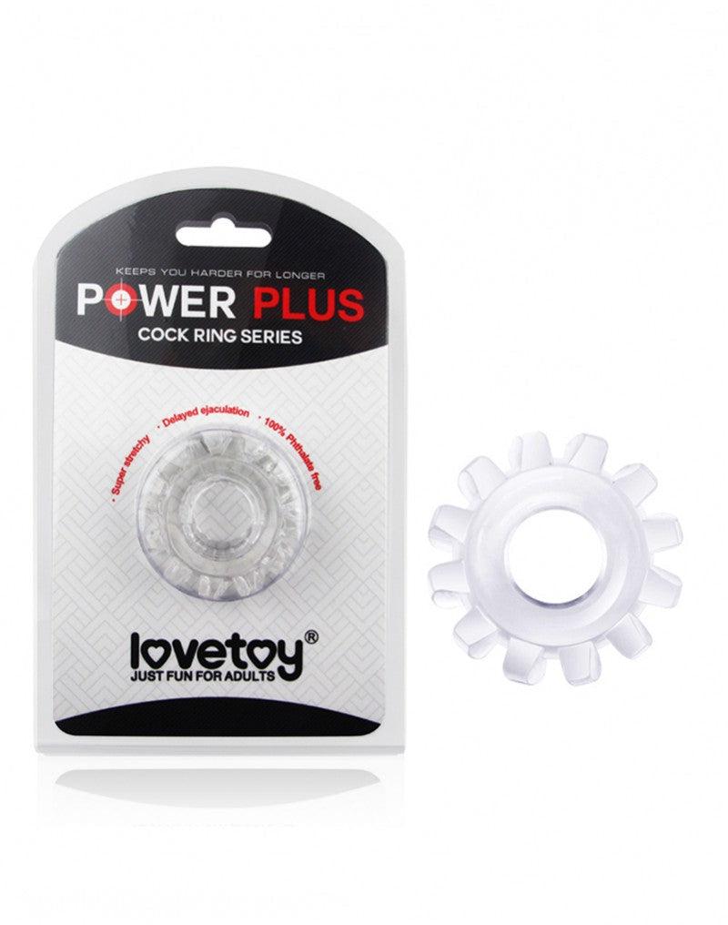LoveToy - PowerPlus - Flexibele Cockring Tandwiel Groot - Transparant-Erotiekvoordeel.nl
