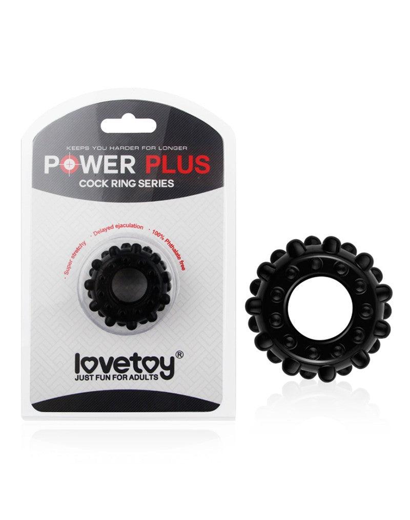 LoveToy - PowerPlus - Flexible Cock Ring with Nubs - Black-Erotiekvoordeel.nl