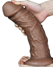 LoveToy - Realistische Chubby XXL Dildo 27 cm - Bruin-Erotiekvoordeel.nl