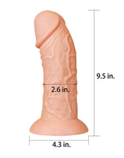 LoveToy - Realistische Gebogen XXL Dildo 24 cm - Lichte Huidskleur-Erotiekvoordeel.nl