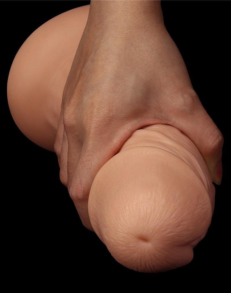 LoveToy - Realistische Gebogen XXL Dildo 24 cm - Lichte Huidskleur-Erotiekvoordeel.nl