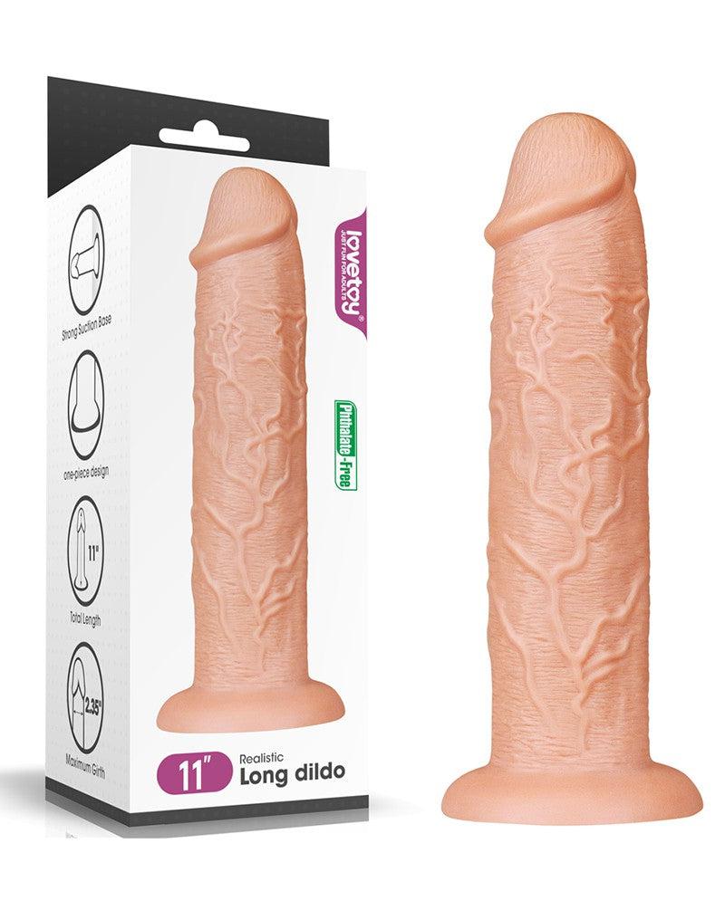 LoveToy - Realistische Lange XXL Dildo 28 cm - Lichte Huidskleur-Erotiekvoordeel.nl