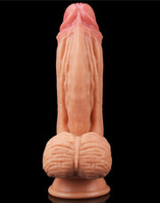 LoveToy - Realistische XXL Dildo Met Balzak En Zuignap 24.5 cm - Lichte Huidskleur-Erotiekvoordeel.nl