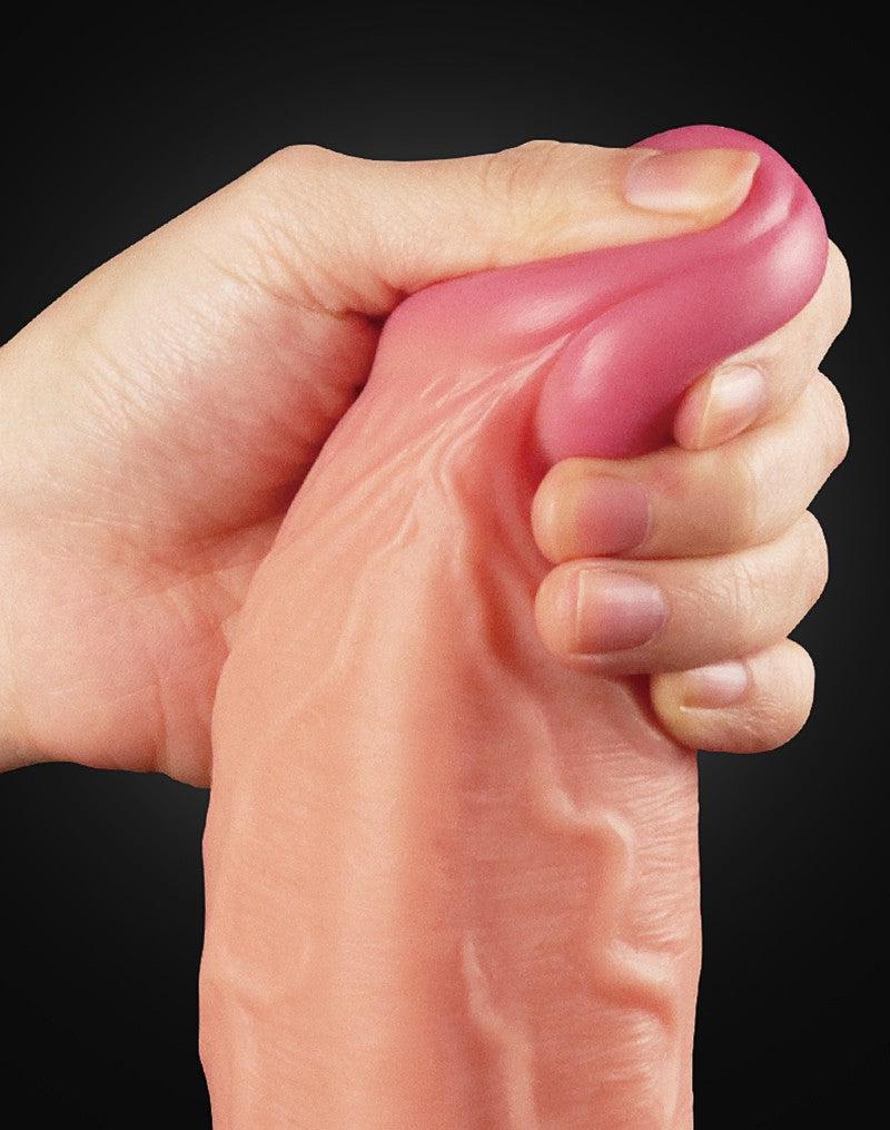 LoveToy - Realistische XXL Dildo Met Zuignap 25 cm - Lichte Huidskleur-Erotiekvoordeel.nl