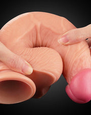 LoveToy - Realistische XXL Dildo Met Zuignap 25 cm - Lichte Huidskleur-Erotiekvoordeel.nl