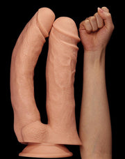 LoveToy - Realistische XXL Dubbele Penetratie Dildo 30 cm - Lichte Huidskleur-Erotiekvoordeel.nl
