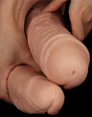 LoveToy - Realistische XXL Dubbele Penetratie Dildo 30 cm - Lichte Huidskleur-Erotiekvoordeel.nl