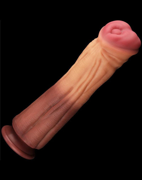 Lovetoy - Realistische XXL Horse Dong Dildo 30 cm - Lichte/donkere Huidskleur-Erotiekvoordeel.nl