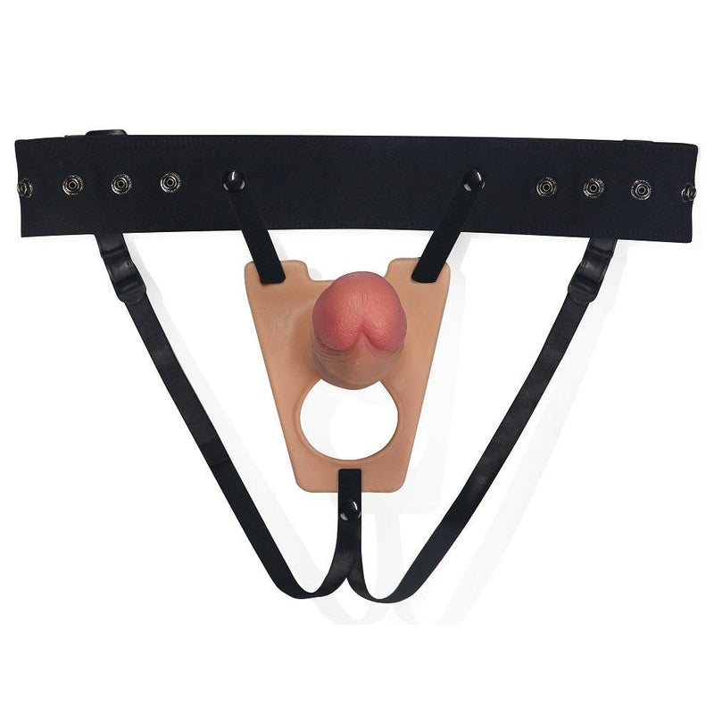 LoveToy - Rodeo - Strap-On Dildo Harnas Met ruimte Voor Balzak Rodeo G8 - Lichte Huidskleur-Erotiekvoordeel.nl