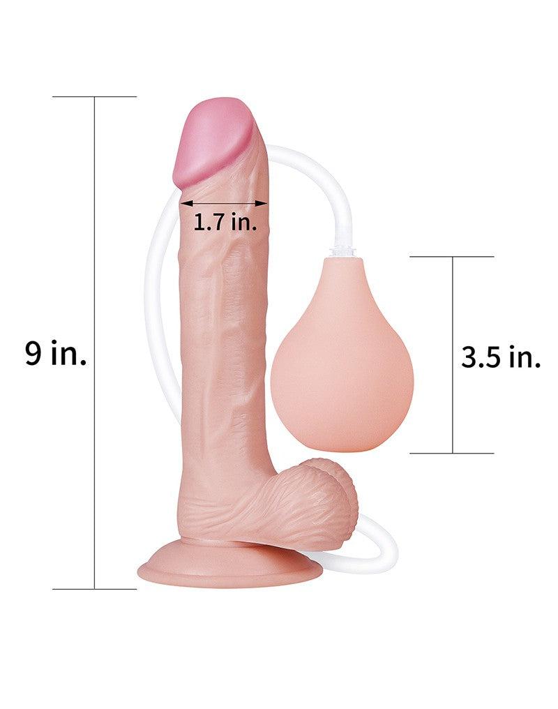 LoveToy - Squirt Extreme Dildo 23 cm - Lichte Huidskleur-Erotiekvoordeel.nl