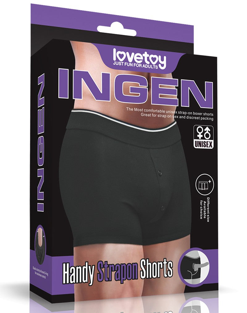 LoveToy - Unisex Strap-on Short - Zwart-Erotiekvoordeel.nl