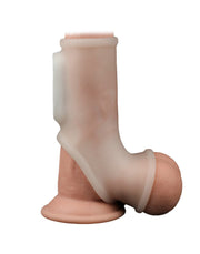 LoveToy - Vibrerende Rekbare Penis Sleeve - Silk Knights - Wit-Erotiekvoordeel.nl