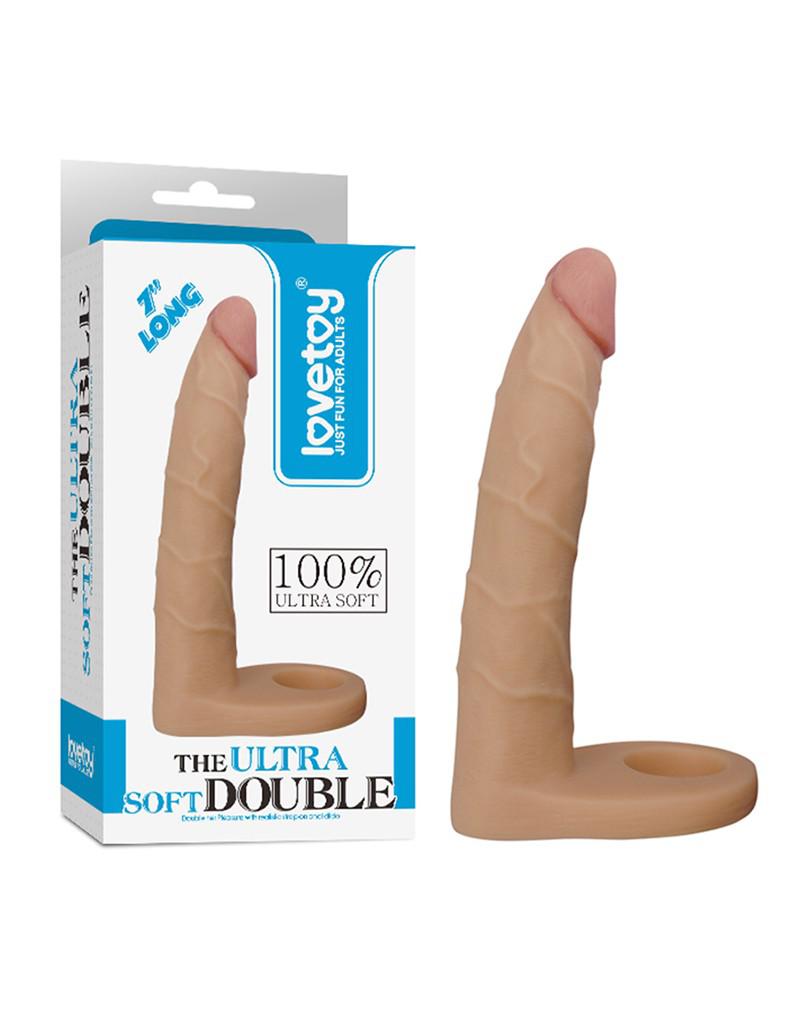 LoveToy - Ultrasoft Double - Voorbinddildo Voor Dubbele Penetratie 18 cm-Erotiekvoordeel.nl