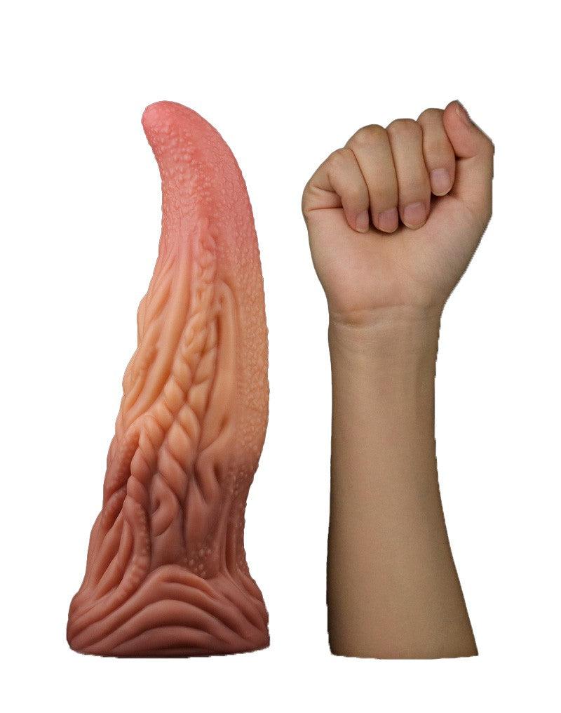 LoveToy - XXL Extreme Dildo Alien Tongue 25 x 7.5 cm - Lichte/donkere Huidskleur-Erotiekvoordeel.nl