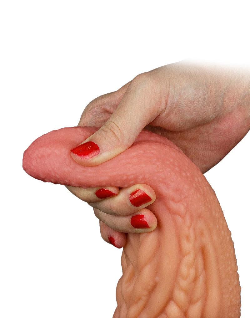 LoveToy - XXL Extreme Dildo Alien Tongue 25 x 7.5 cm - Lichte/donkere Huidskleur-Erotiekvoordeel.nl
