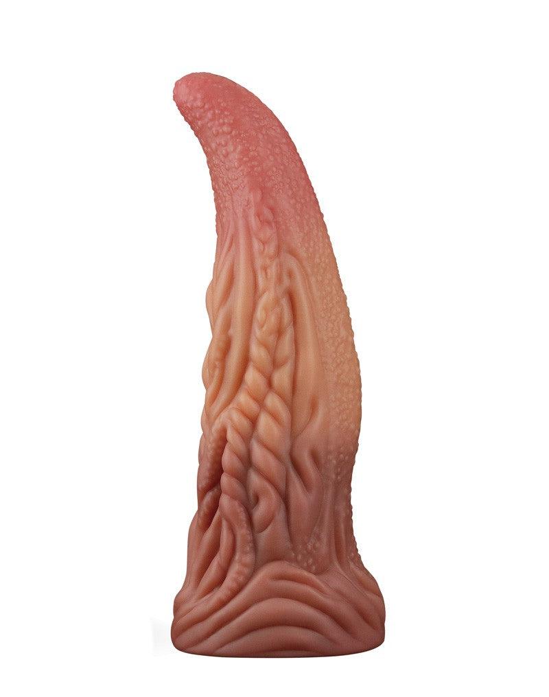 LoveToy - XXL Extreme Dildo Alien Tongue 25 x 7.5 cm - Lichte/donkere Huidskleur-Erotiekvoordeel.nl