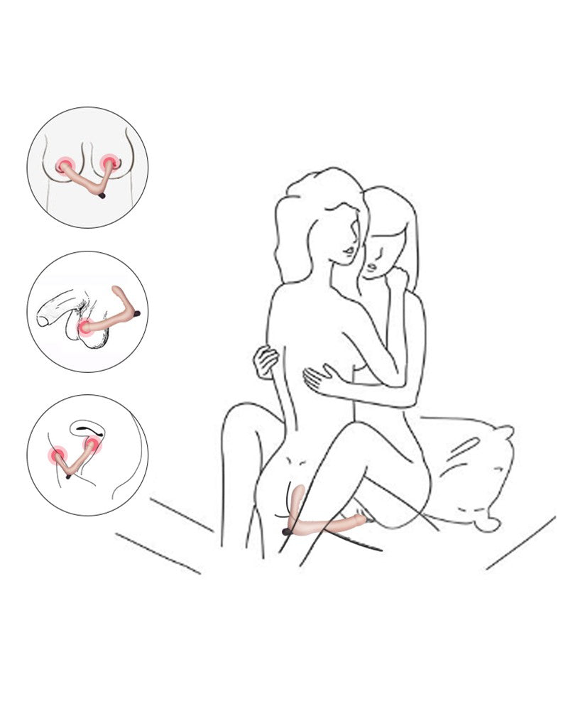 LoveToy - iJoy - Dubbele Vibrerende Dildo Met Afstandsbediening - Lichte Huidskleur-Erotiekvoordeel.nl