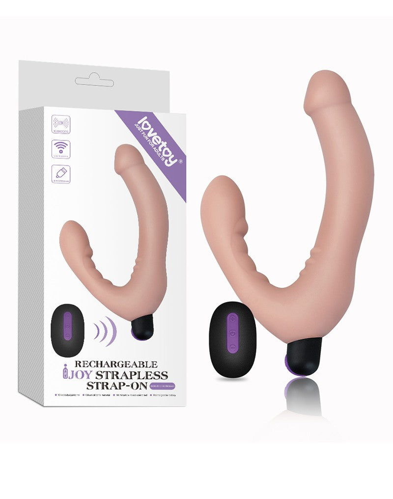 LoveToy - iJoy - Dubbele Vibrerende Dildo Met Afstandsbediening - Lichte Huidskleur-Erotiekvoordeel.nl