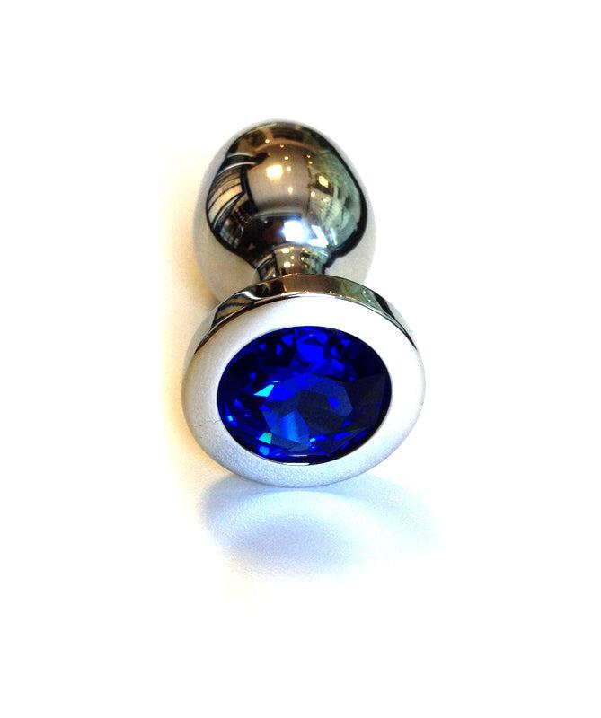 Kiotos - Metalen Buttplug Met Blauw Kristal-Erotiekvoordeel.nl