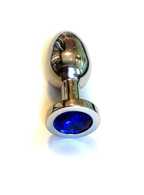 Kiotos - Metalen Buttplug Met Blauw Kristal-Erotiekvoordeel.nl