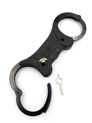 Mister B Cuffs - Double Lock Rigid Steel - Politiehandboeien - Zwart-Erotiekvoordeel.nl