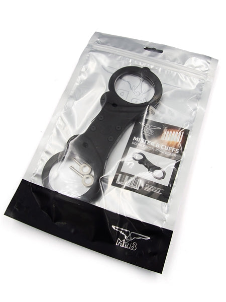 Mister B Cuffs - Double Lock Rigid Steel - Politiehandboeien - Zwart-Erotiekvoordeel.nl