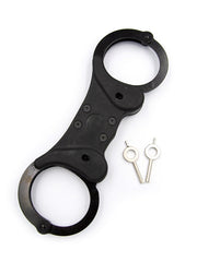 Mister B Cuffs - Double Lock Rigid Steel - Politiehandboeien - Zwart-Erotiekvoordeel.nl