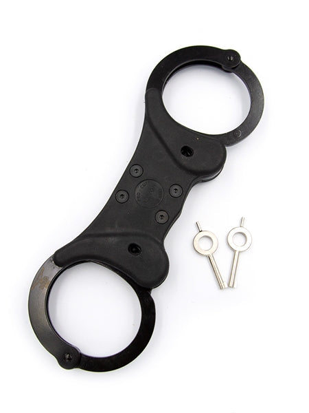 Mister B Cuffs - Double Lock Rigid Steel - Politiehandboeien - Zwart-Erotiekvoordeel.nl