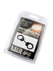 Mister B Cuff Double Lock Stahl-Polizeihandschellen mit Kette - Schwarz-Erotiekvoordeel.nl