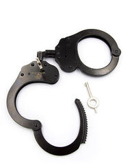 Mister B Cuff Double Lock With Hoop Kajdanki Policyjne - Czarny-Erotiekvoordeel.nl